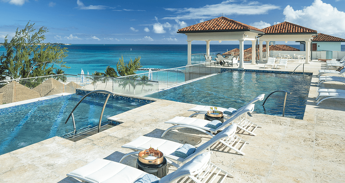 Rooftop pool at Sandals Royal in Barbados 
