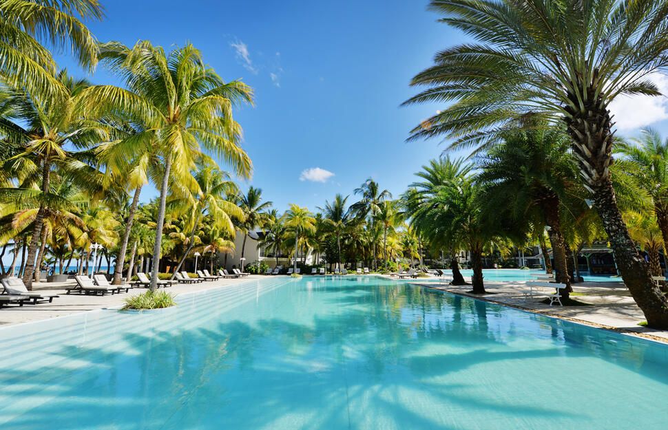 Pool view at The Ravenala Attitude, Mauritius
