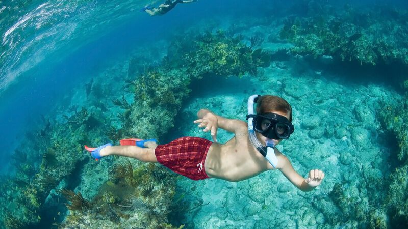 Boy snorkelling