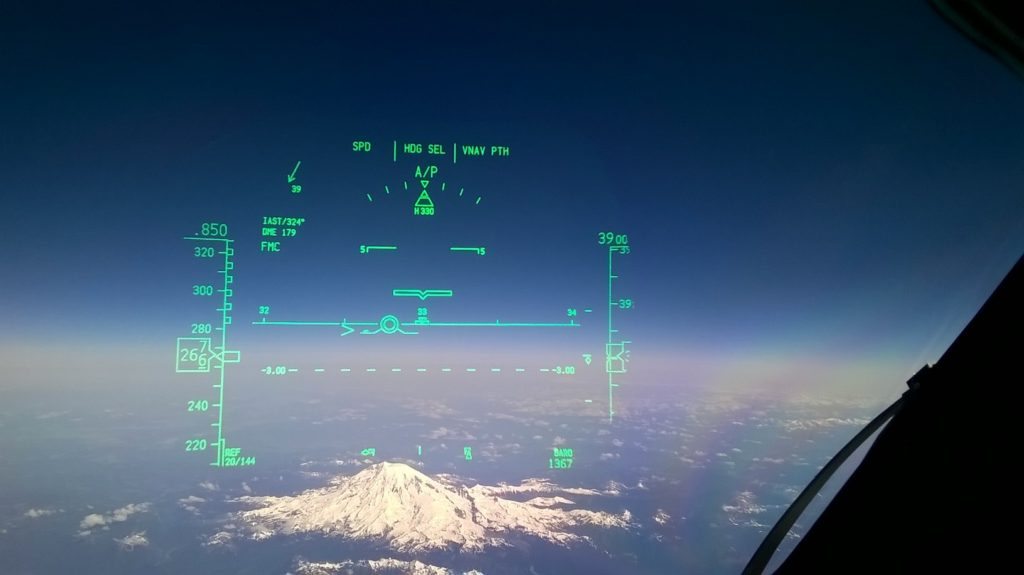 A view of Mount Rainier taken by one of our captains, Chris Hall, while we were flight testing our first 787, Birthday Girl. 