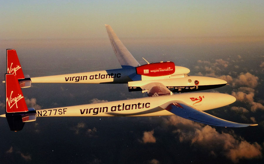 The Virgin Atlantic GlobalFlyer helped Steve Fossett set four world records. You can see the GlobalFlyer in the Boeing Aviation Hangar at the Steven F. Udvar-Hazy Center in Chantilly, Virginia.